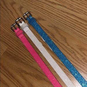 Set of 3 sparkly belts